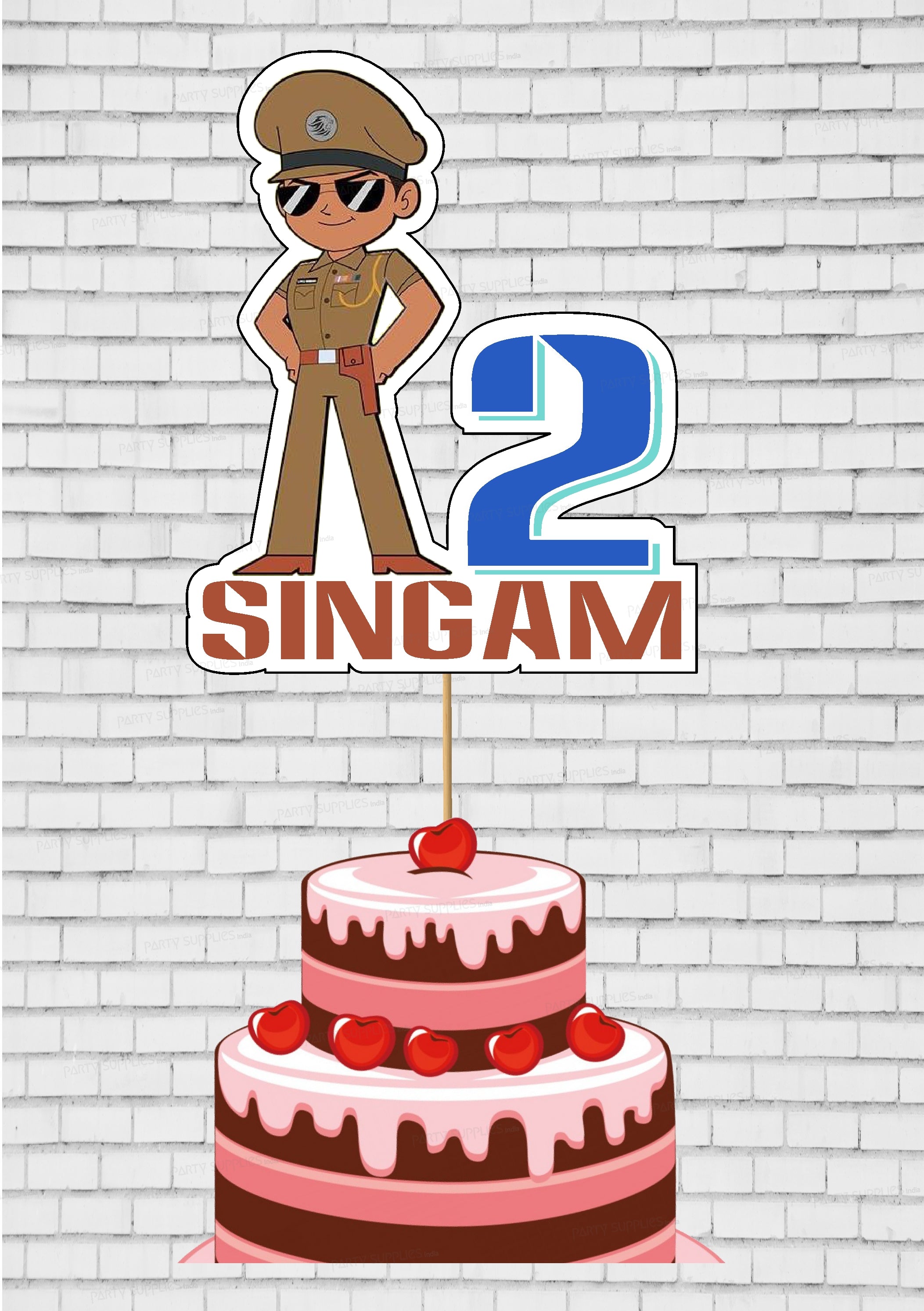 PSI Little Singham  Theme  Customized Cake Topper