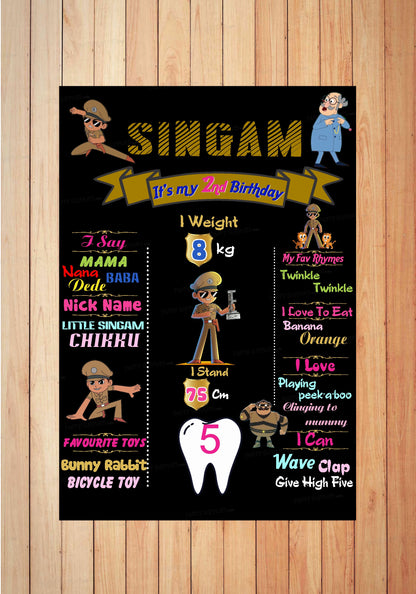Little Singham Theme Chalk Board