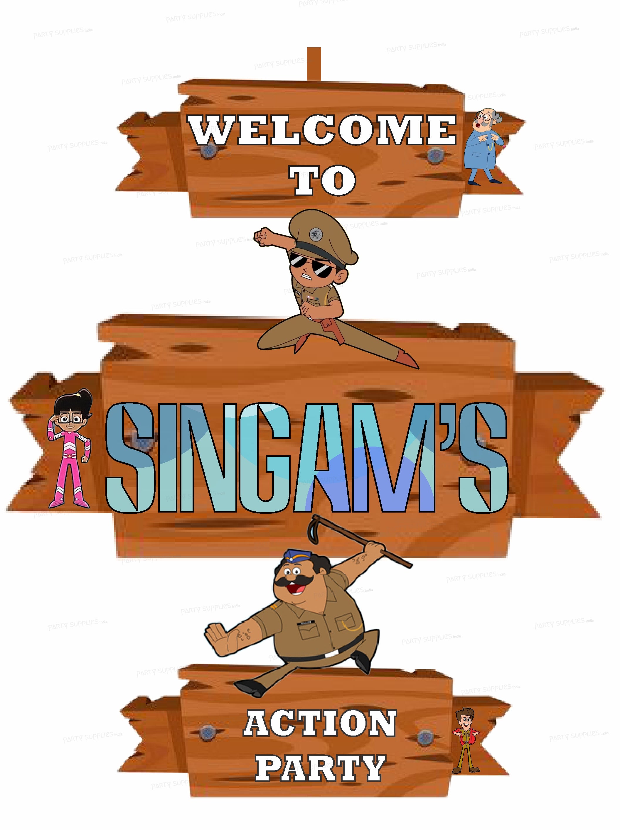 Little Singham Theme Door Poster