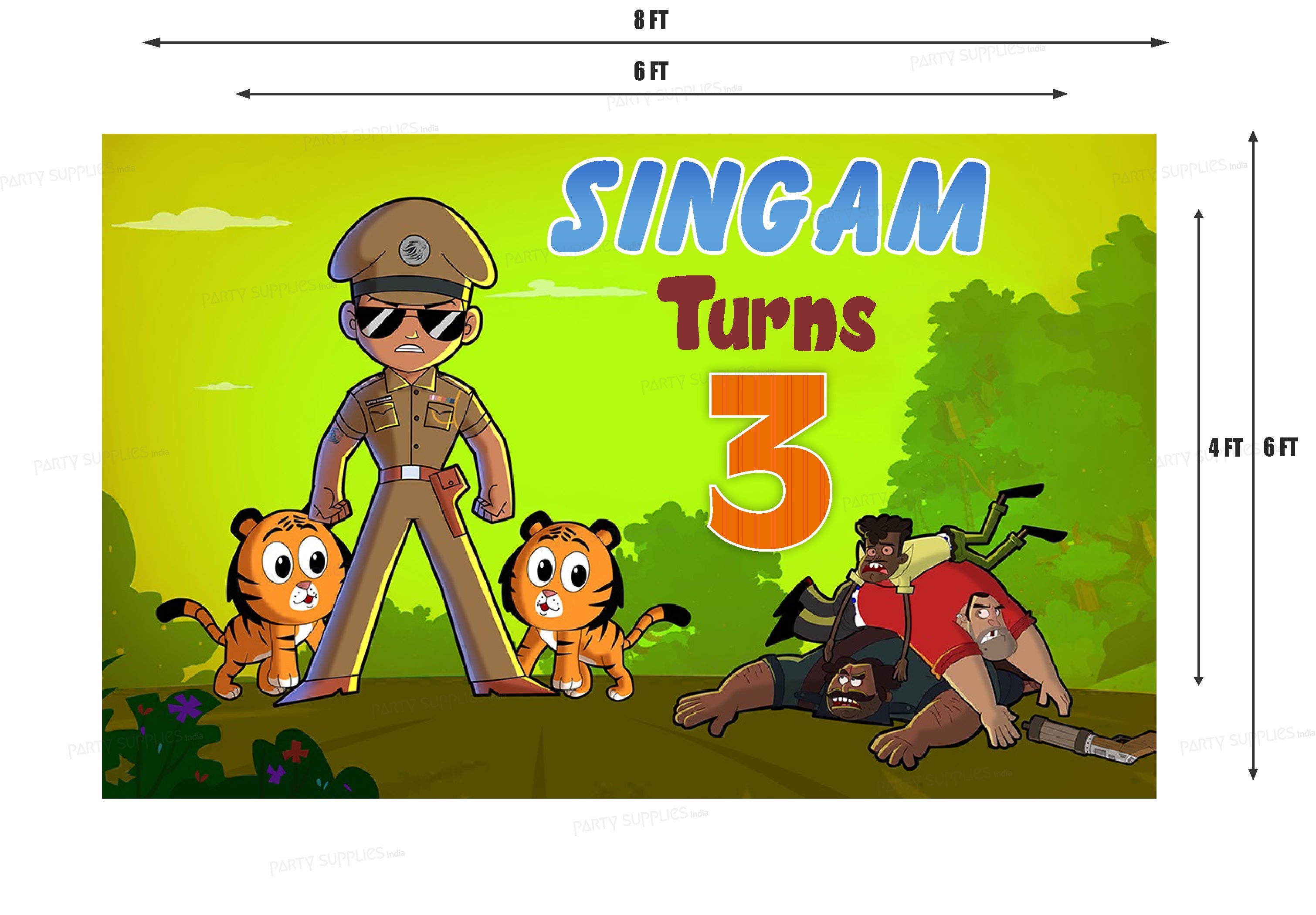 Little Singham Theme Backdrop