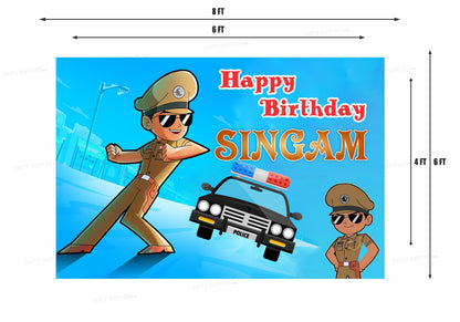 Little Singham Theme Customized Backdrop