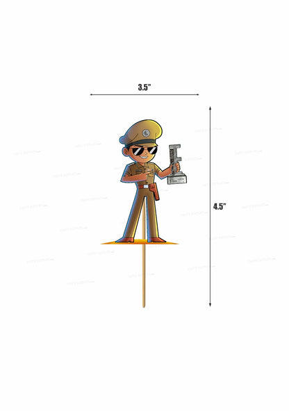 Little Singham Theme Cup Cake Topper