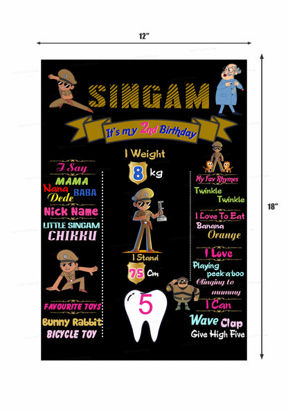 Little Singham Theme Chalk Board