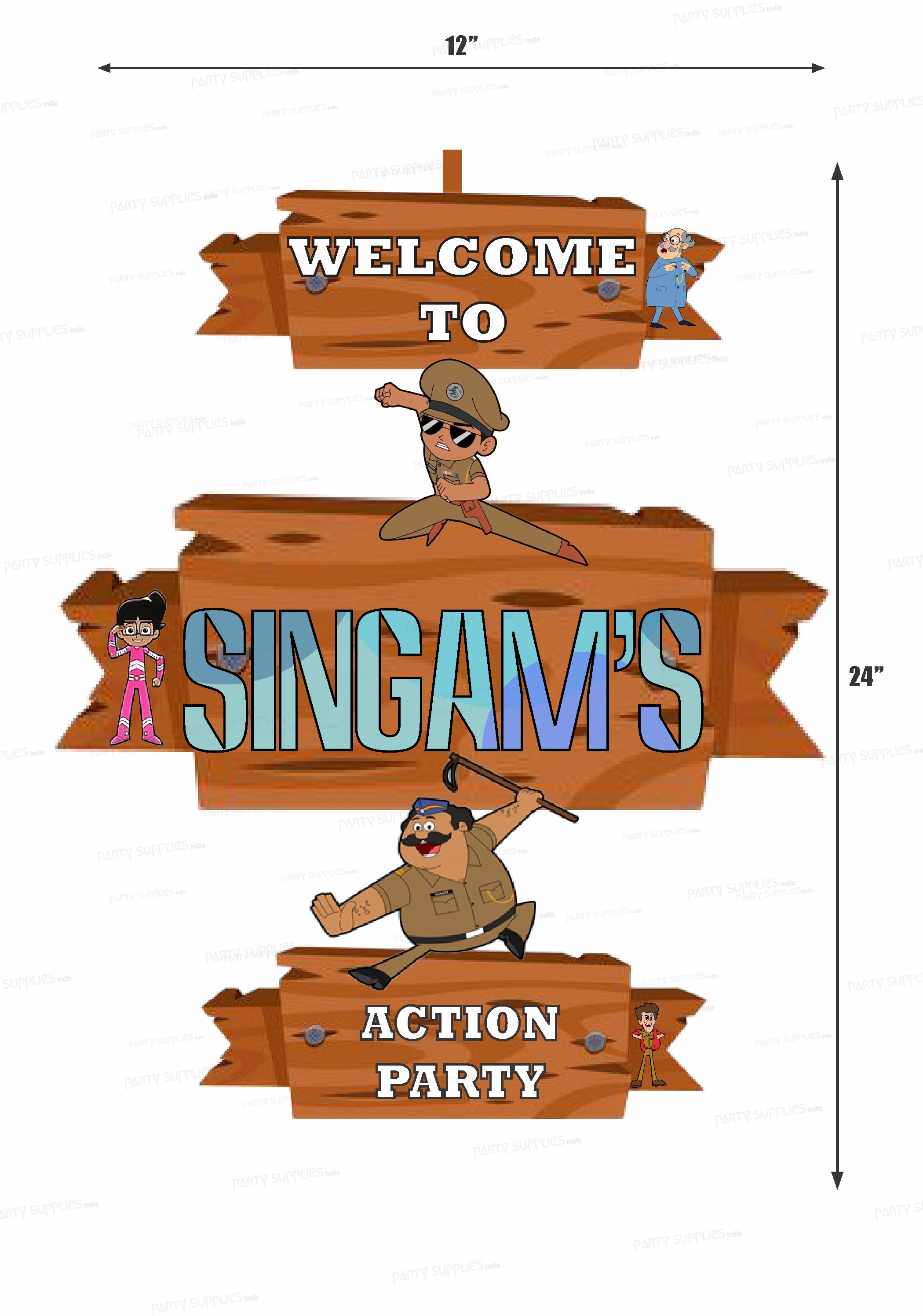 Little Singham Theme Door Poster