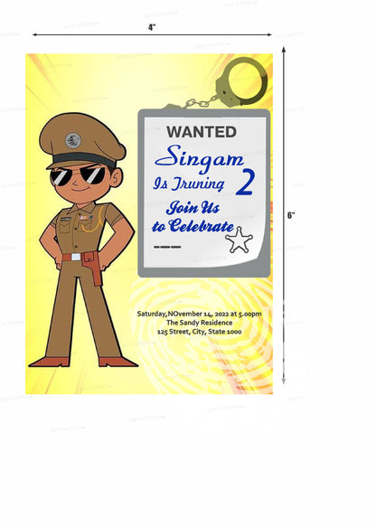 Little Singham Theme Customized Invite