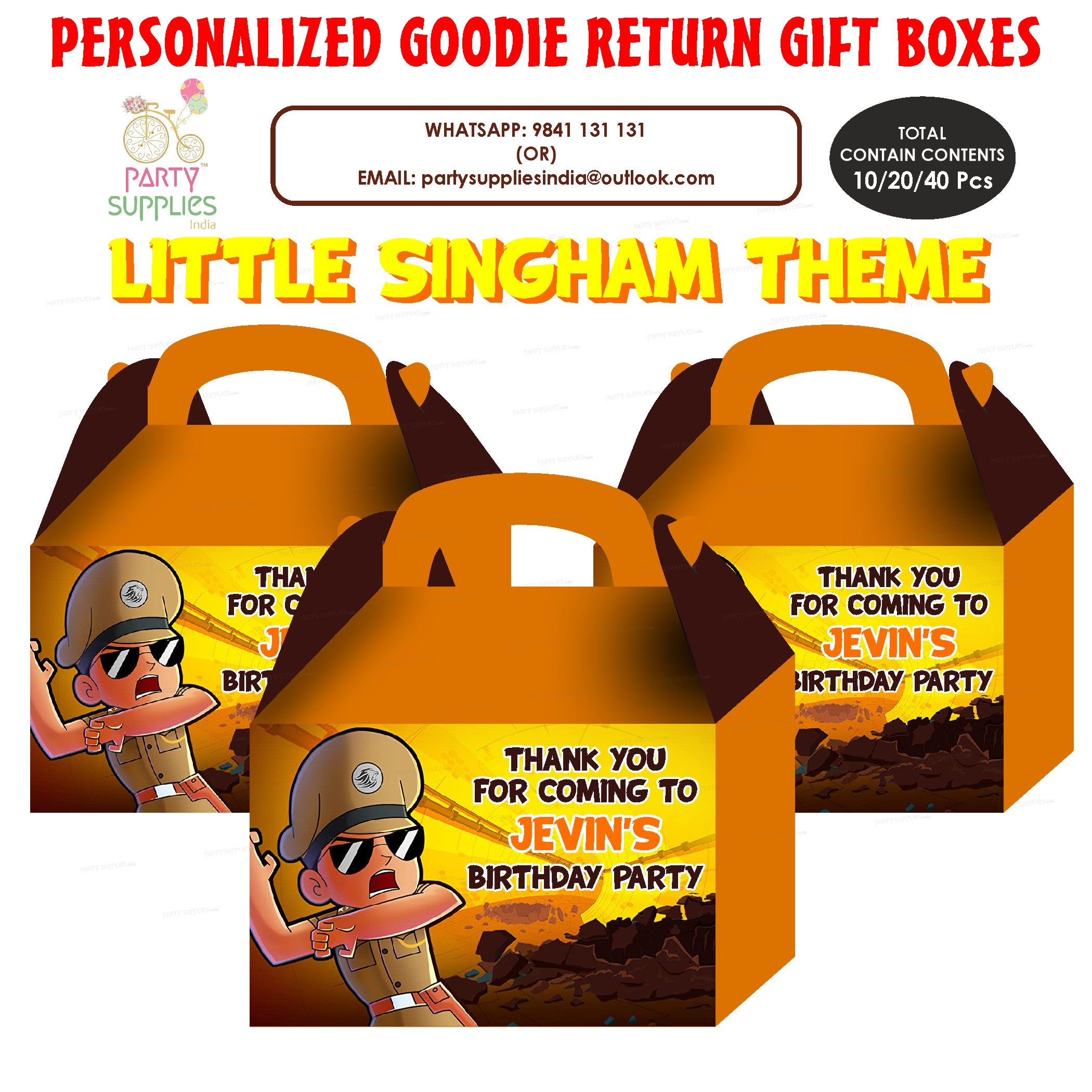 Little Singham theme Goodie Return Gift Boxes