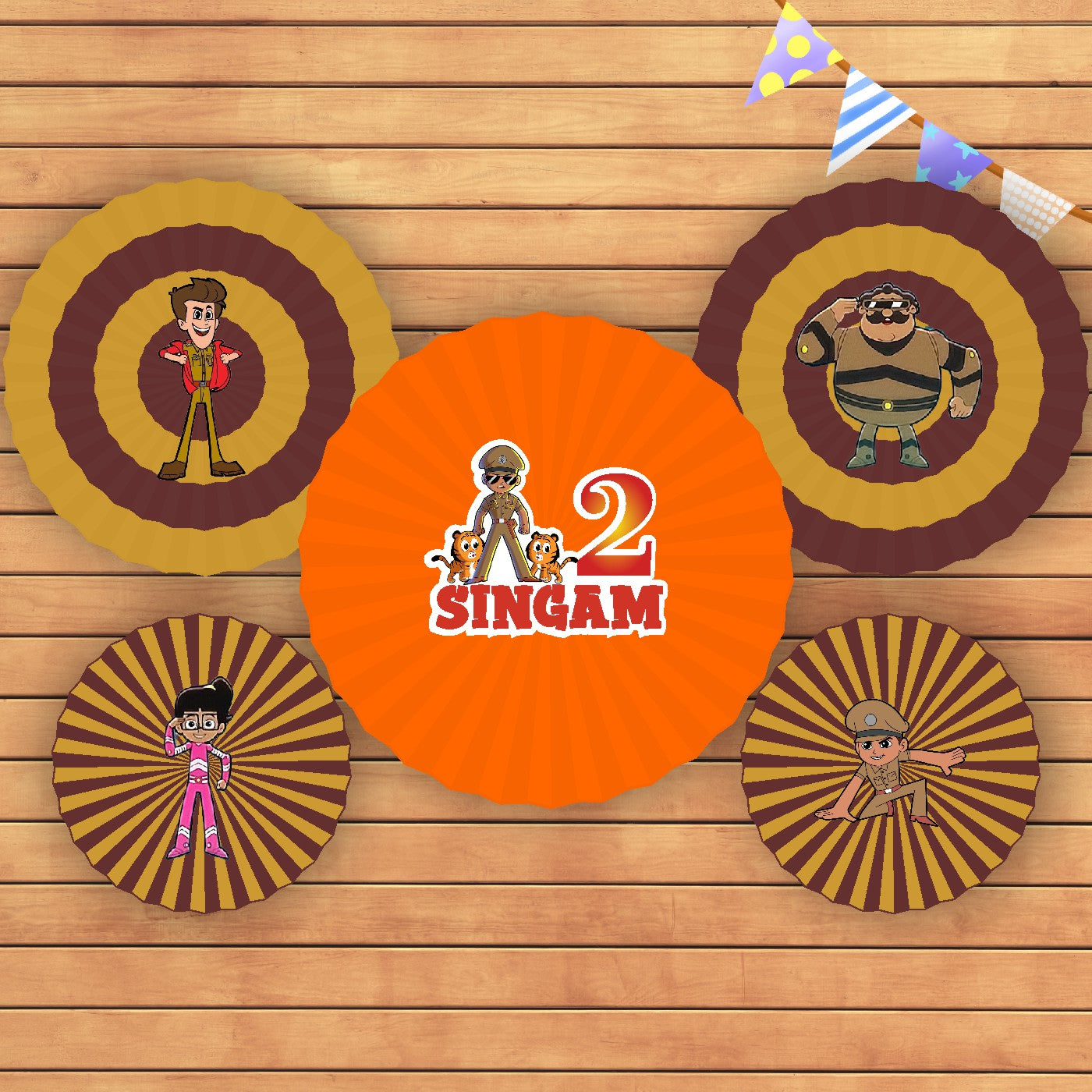 Little Singham Theme  Paper Fan