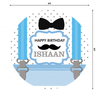 Little Man Theme Customized Round Backdrop - image 3 of 3 | Party Supplies India