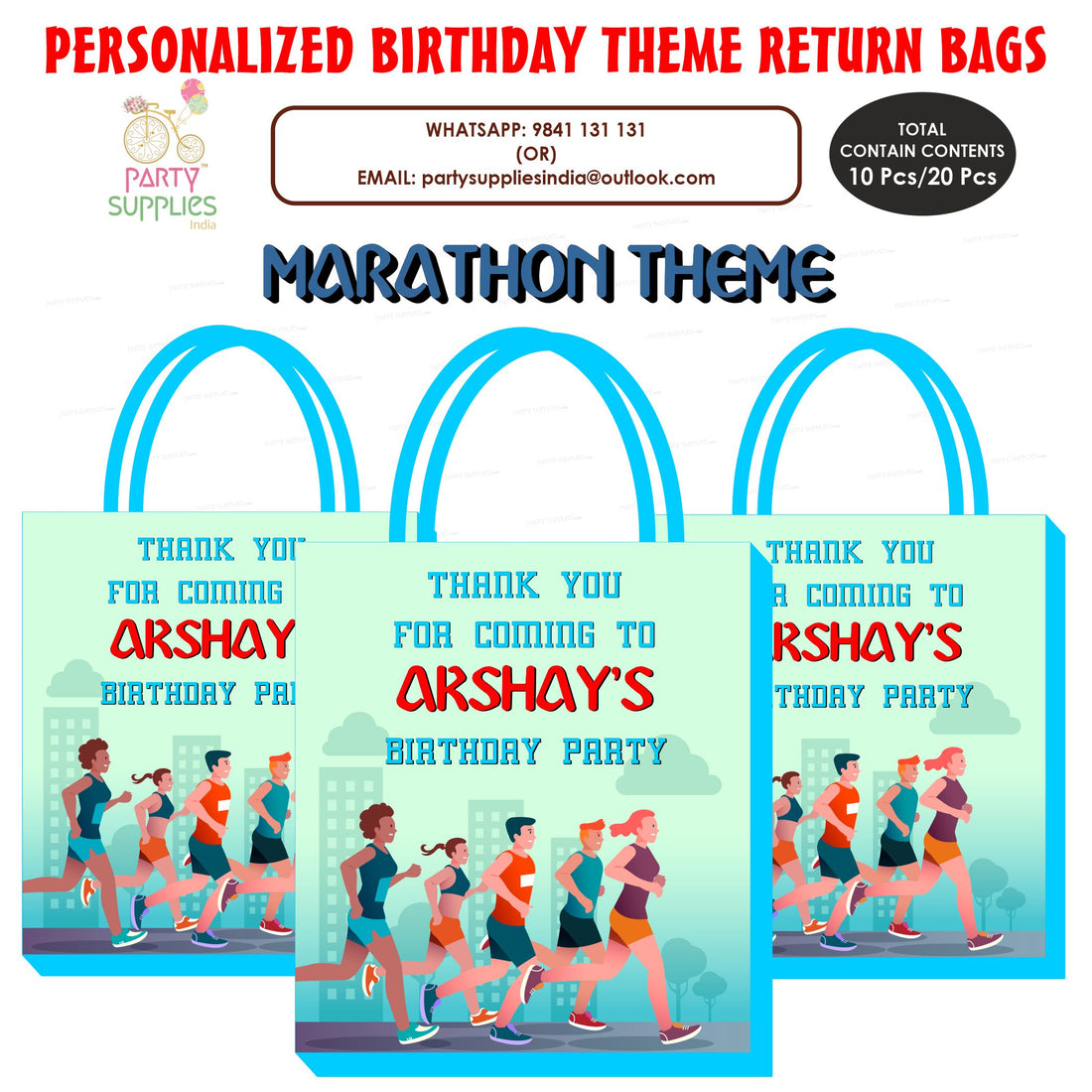 Marathon Theme Return Gift Bag