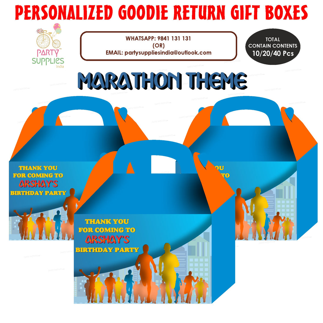 Marathon Theme Goodie Return Gift Boxes