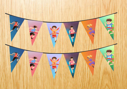 Marathon Theme Flag Bunting
