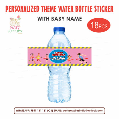 Marathon Theme Water Bottle Stickers