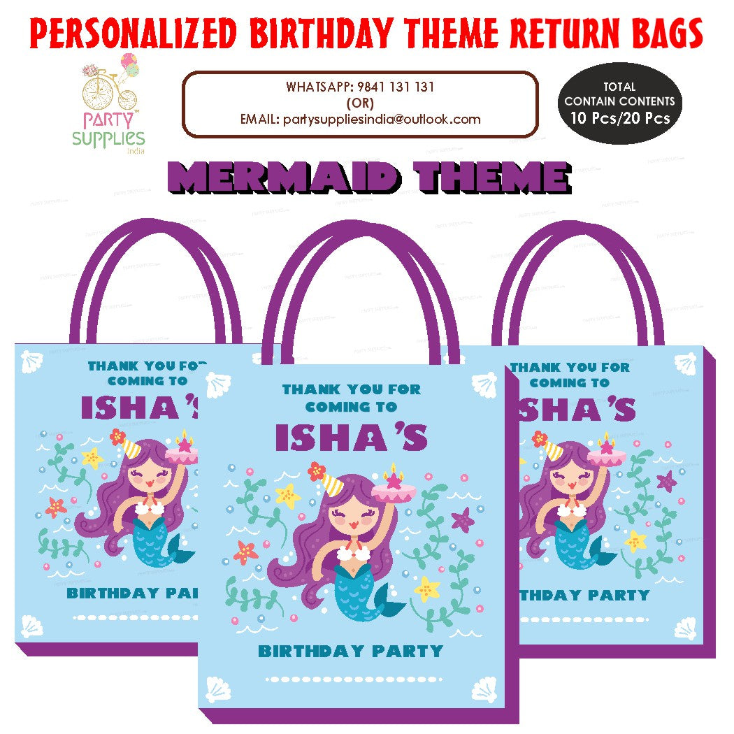 Mermaid Theme Return Gift Bag