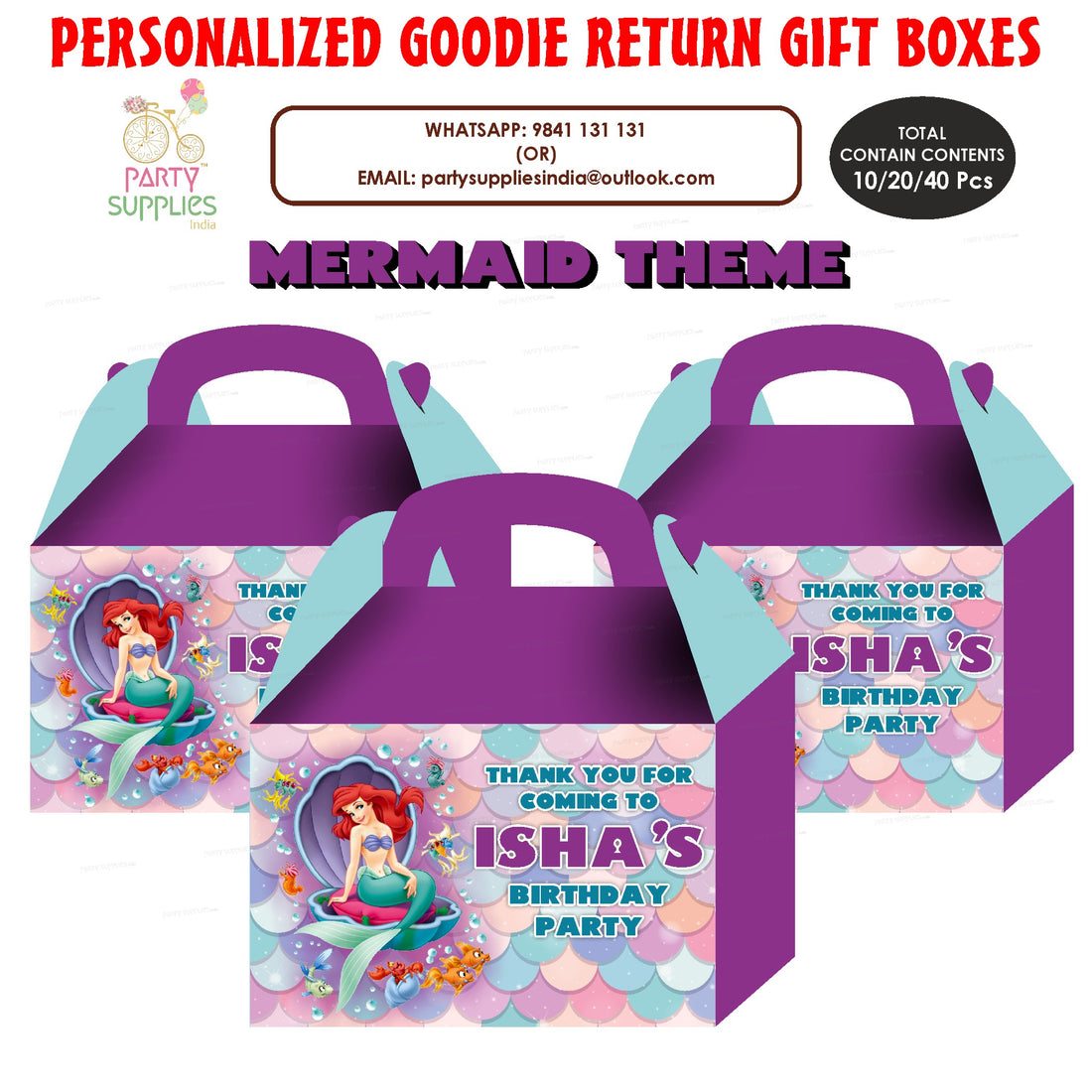 Mermaid Theme Goodie Return Gift Boxes