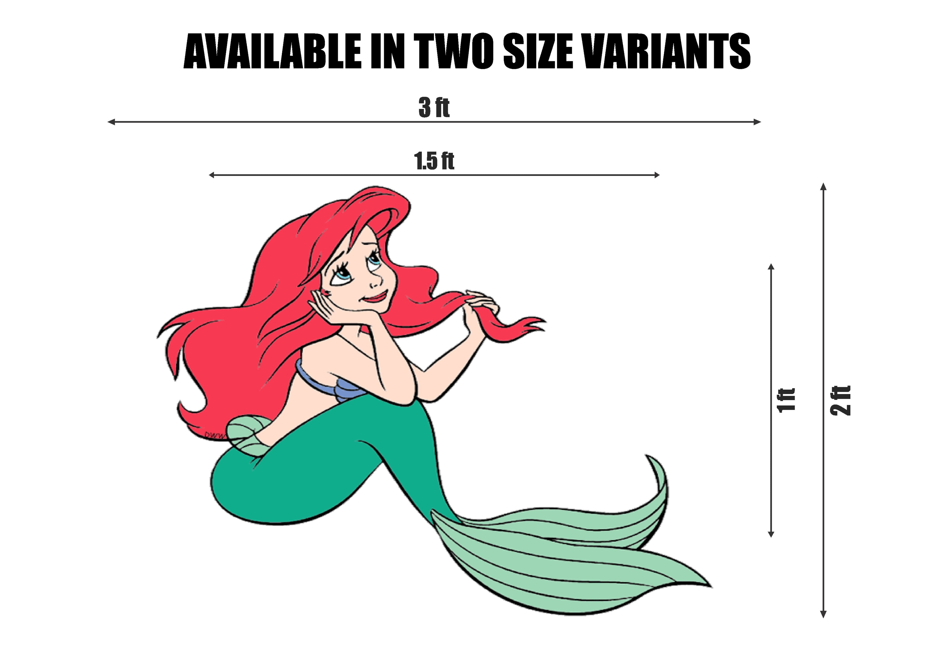 Mermaid Theme Semi-fish Girl Sitting Cutout