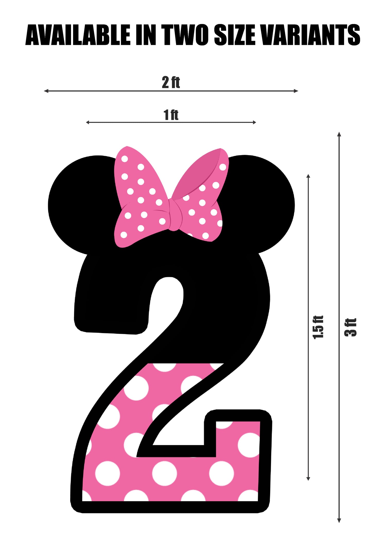 Minnie Mouse Theme Baby Age Cutout