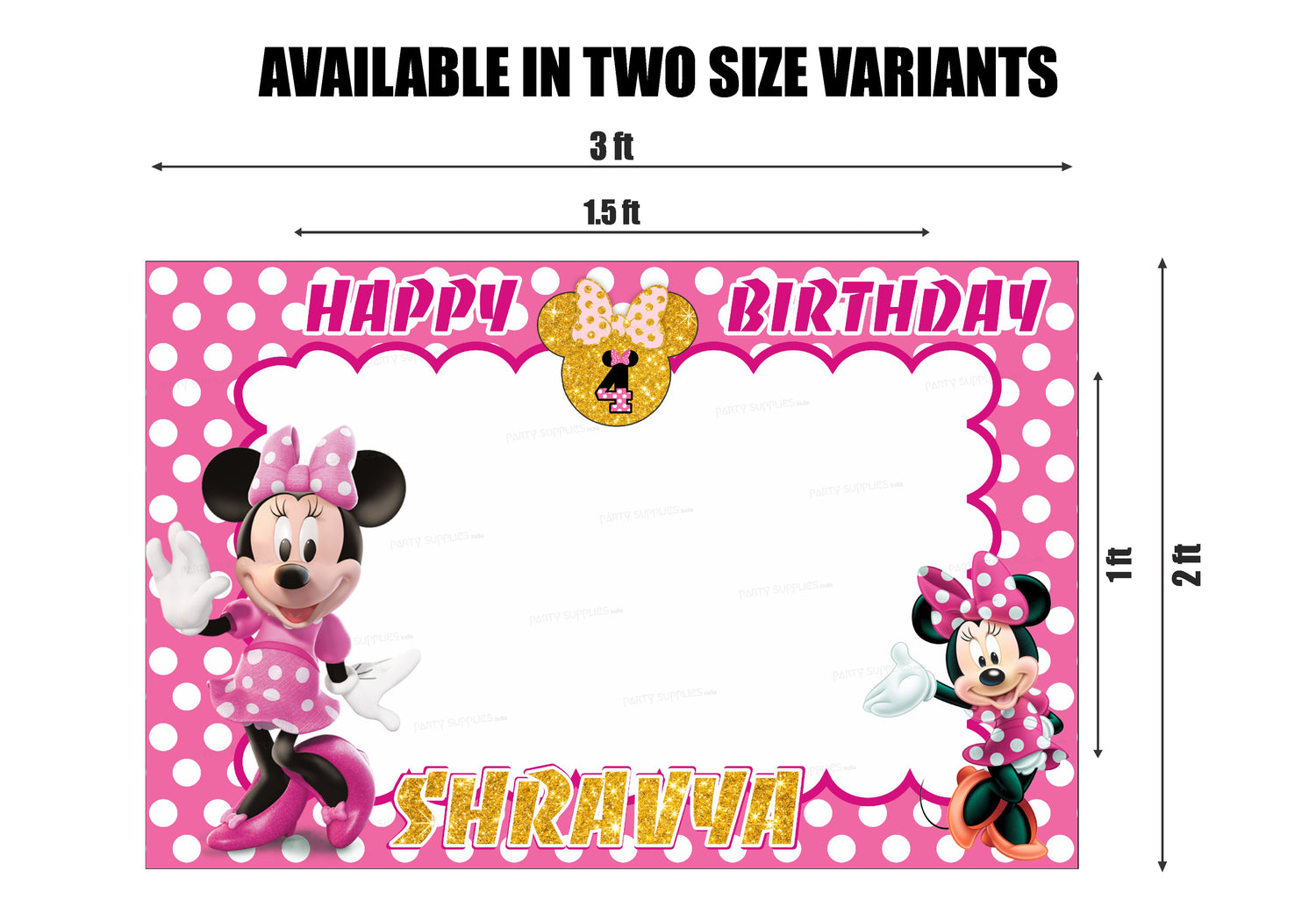 Minnie Mouse Theme with Baby Name Photobooth