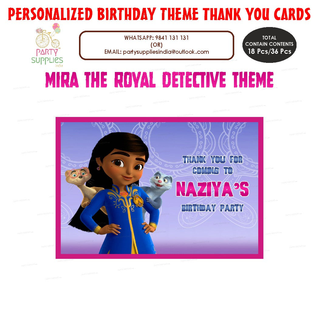 Mira the Royal Detective Theme Thank You Card