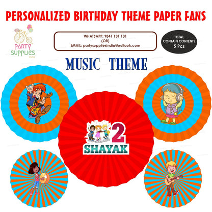Music Theme Paper Fan