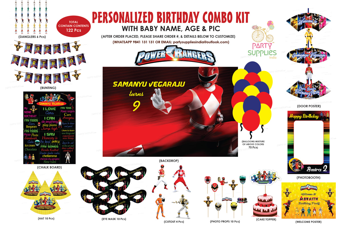 Power Rangers Theme Classic Combo Kit | Party Supplies Online – Party ...