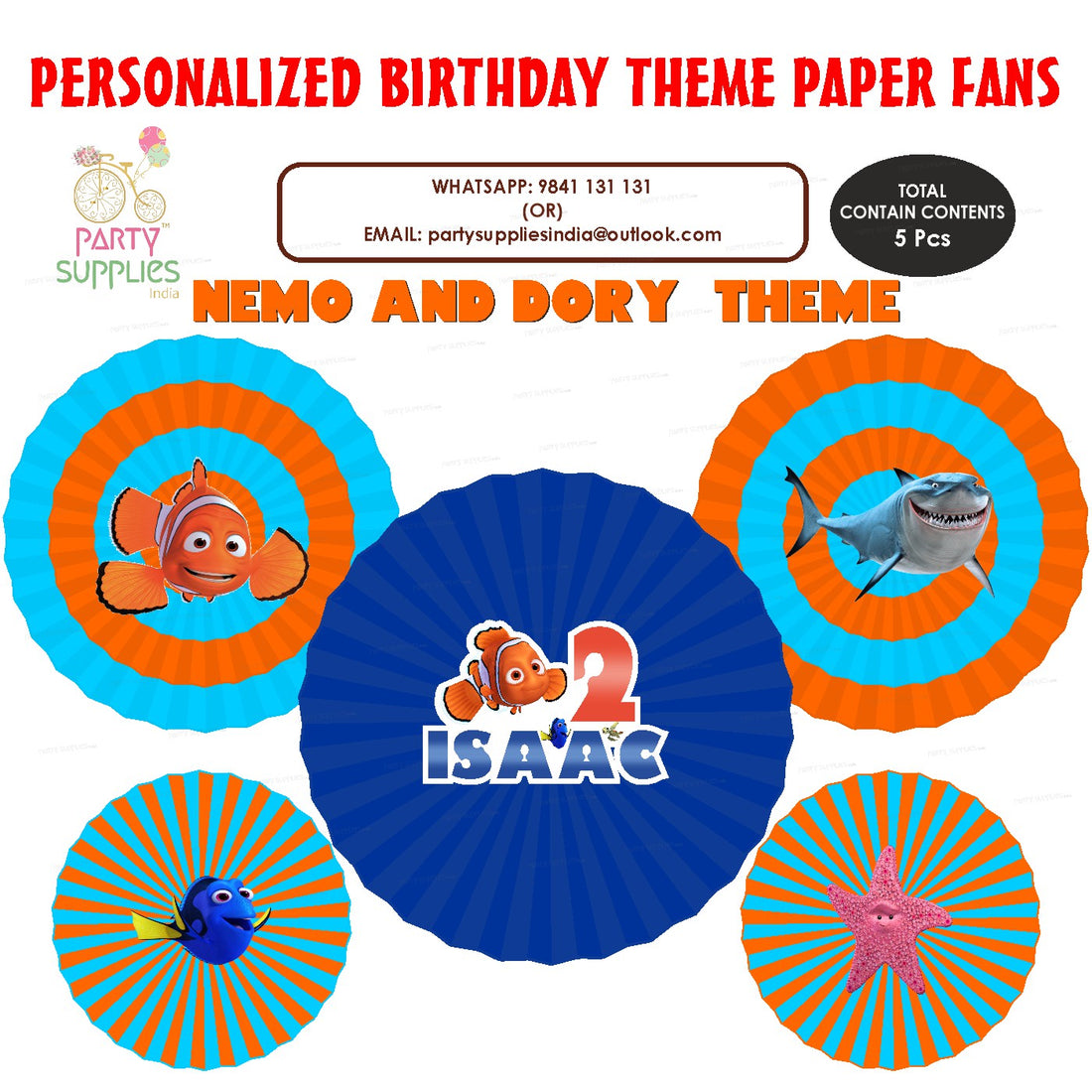 Nemo Theme Paper Fan