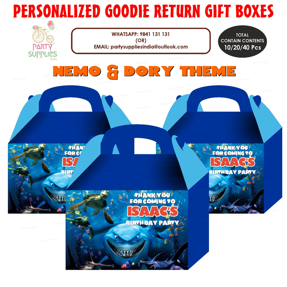 Nemo and Dory Theme Goodie Return Gift Boxes