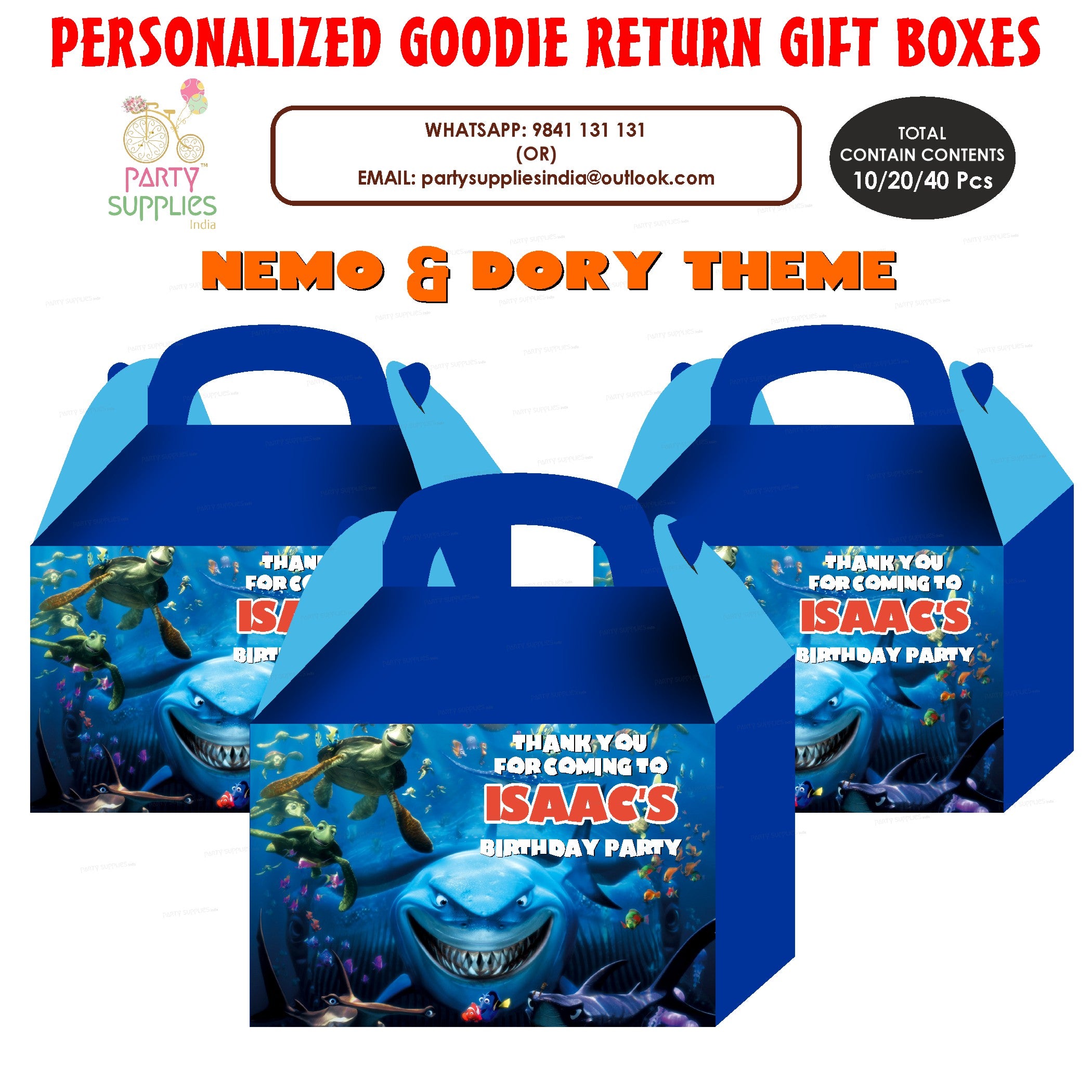 Nemo and Dory Theme Goodie Return Gift Boxes