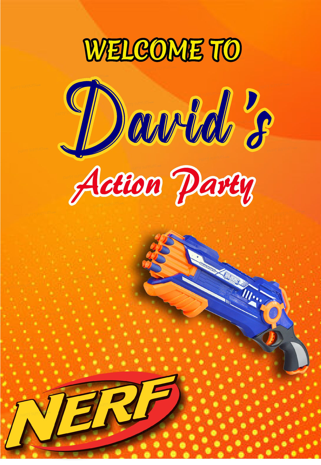 Nerf Theme Welcome Board