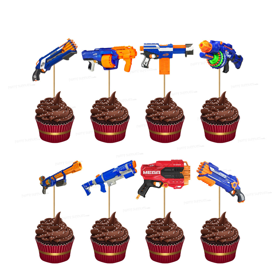 PSI Nerf Theme Cup Cake Topper