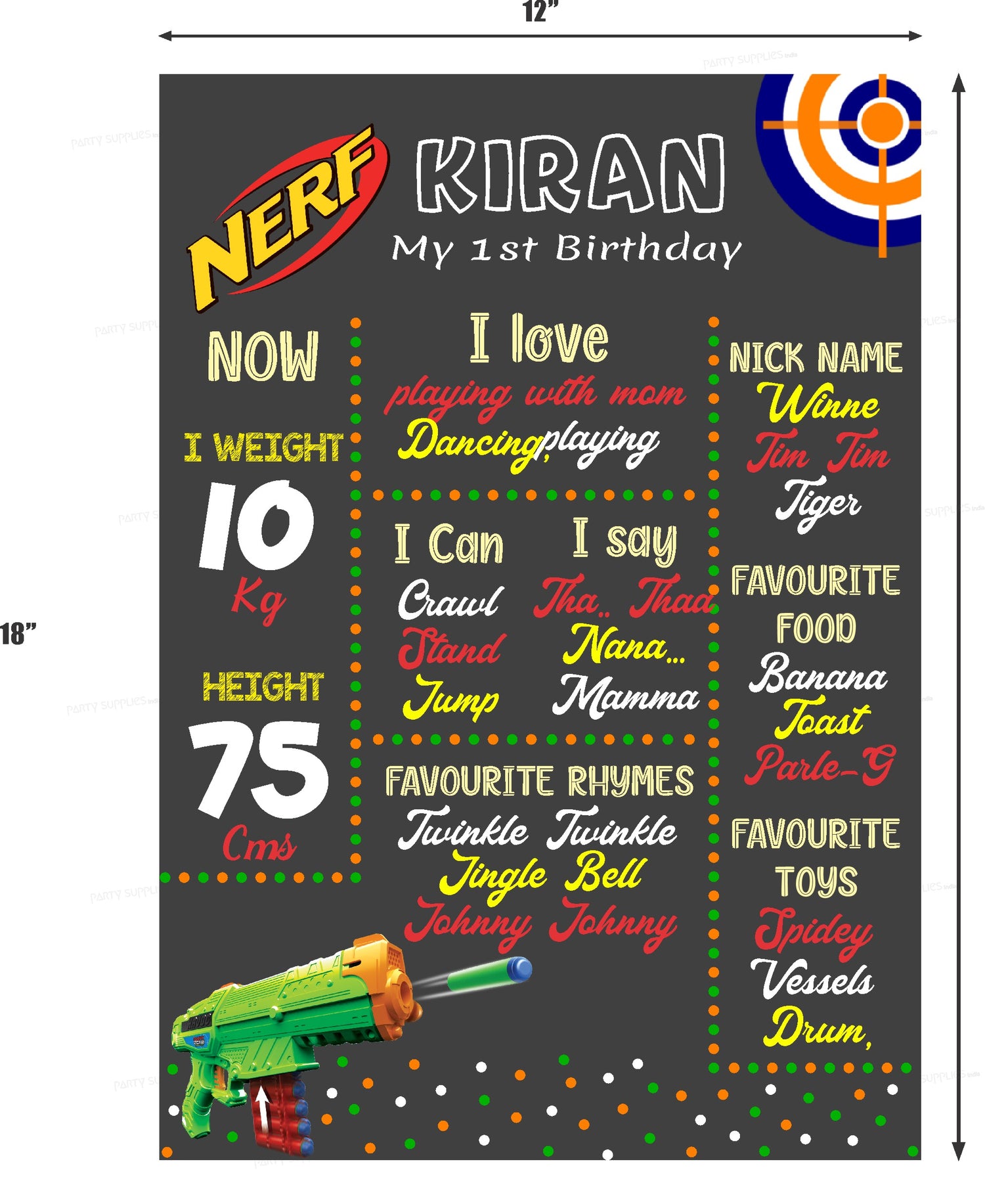 Nerf Theme Chalk Board - image 3 of 3 | Party Supplies India