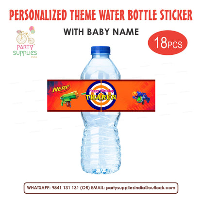Nerf Theme Water Bottle Sticker