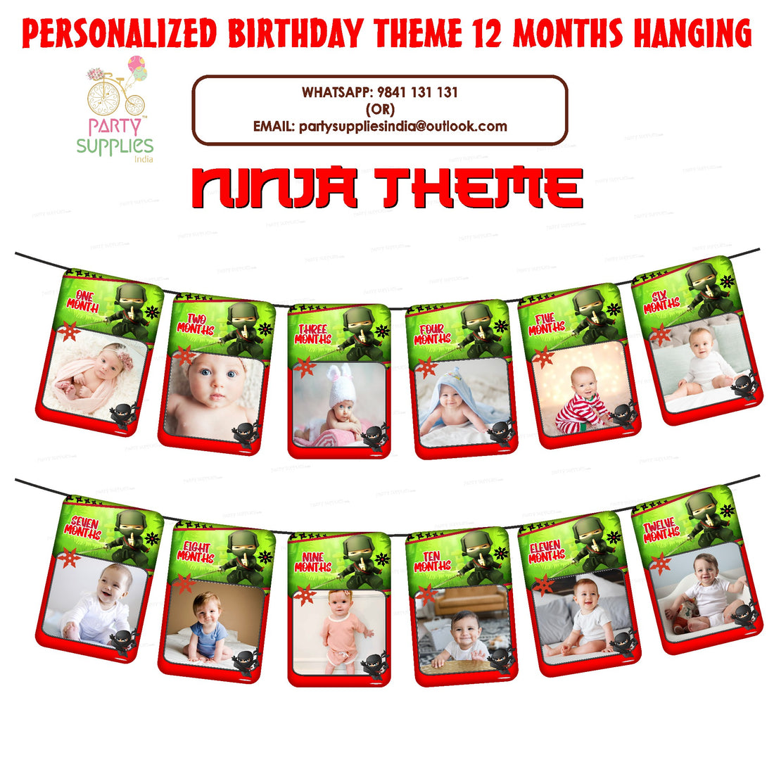 Ninja Theme 12 Months Photo Banner