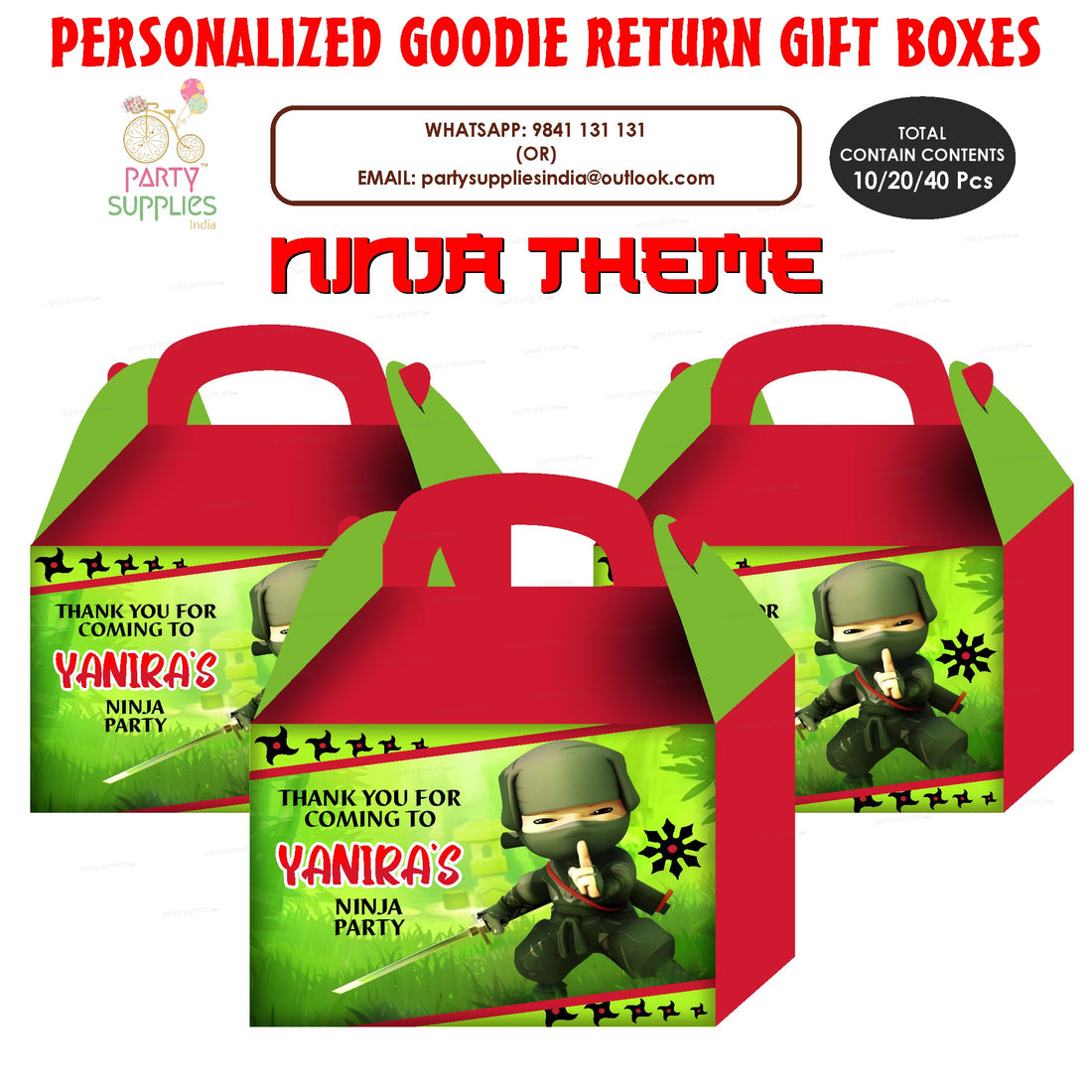 Ninja Theme Goodie Return Gift Boxes