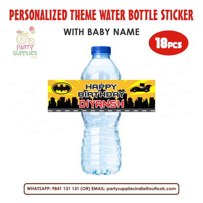 Batman Theme Water Bottle Sticker
