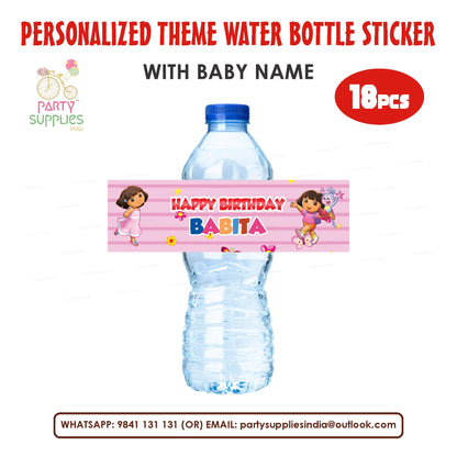 Dora The Explorer Theme Water Bottle Sticker