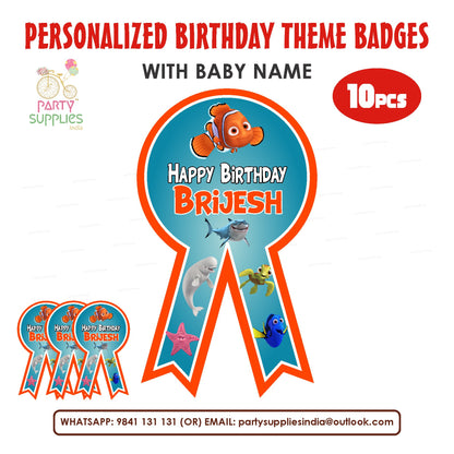 Nemo and Dory Theme Badges