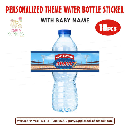 Cricket Theme Water Bottle Sticker