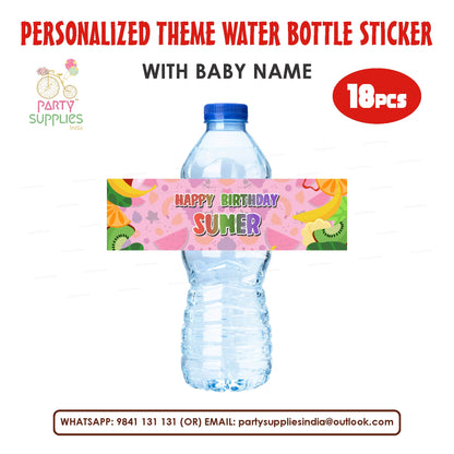 Fruits Theme Water Bottle Sticker