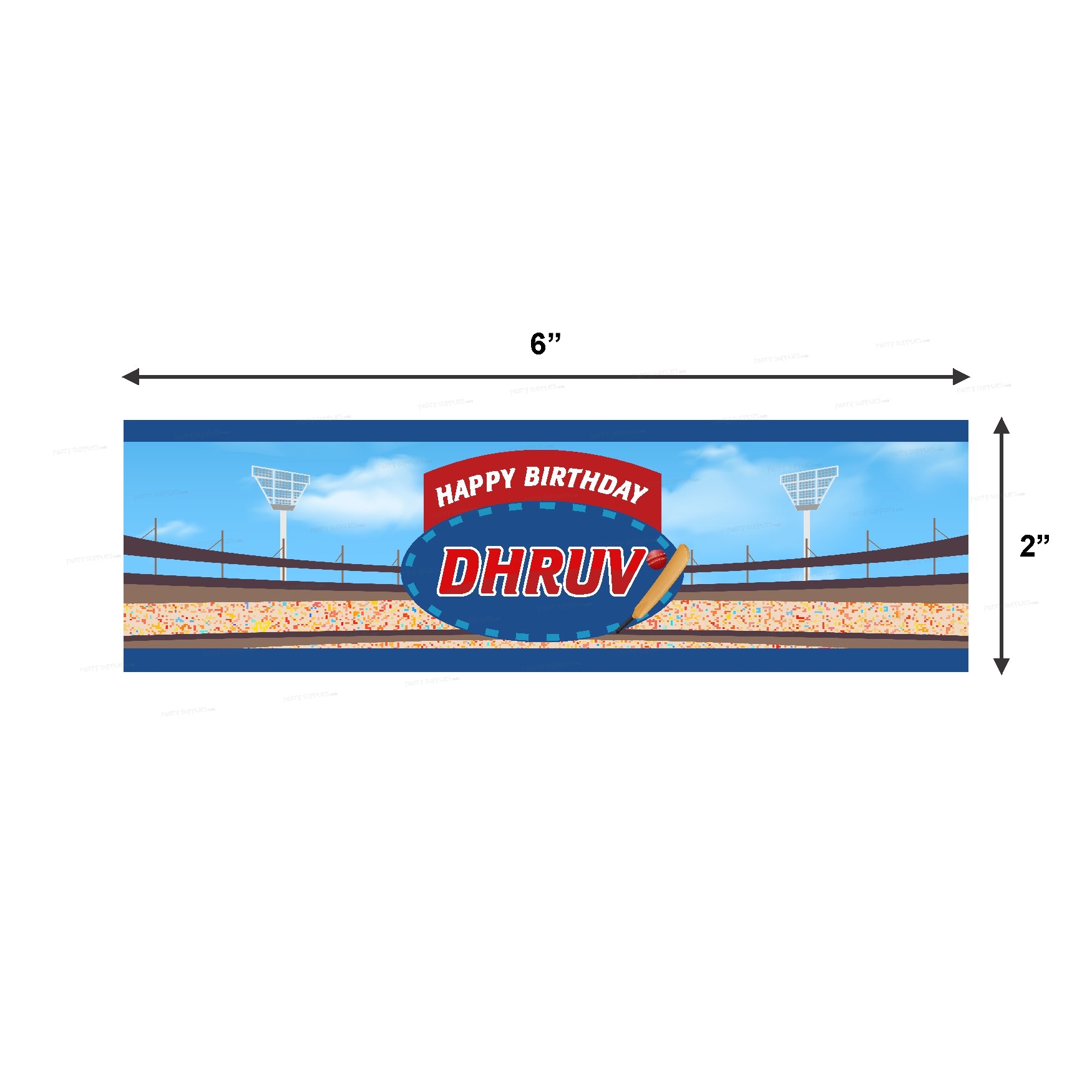 Cricket Theme Water Bottle Sticker