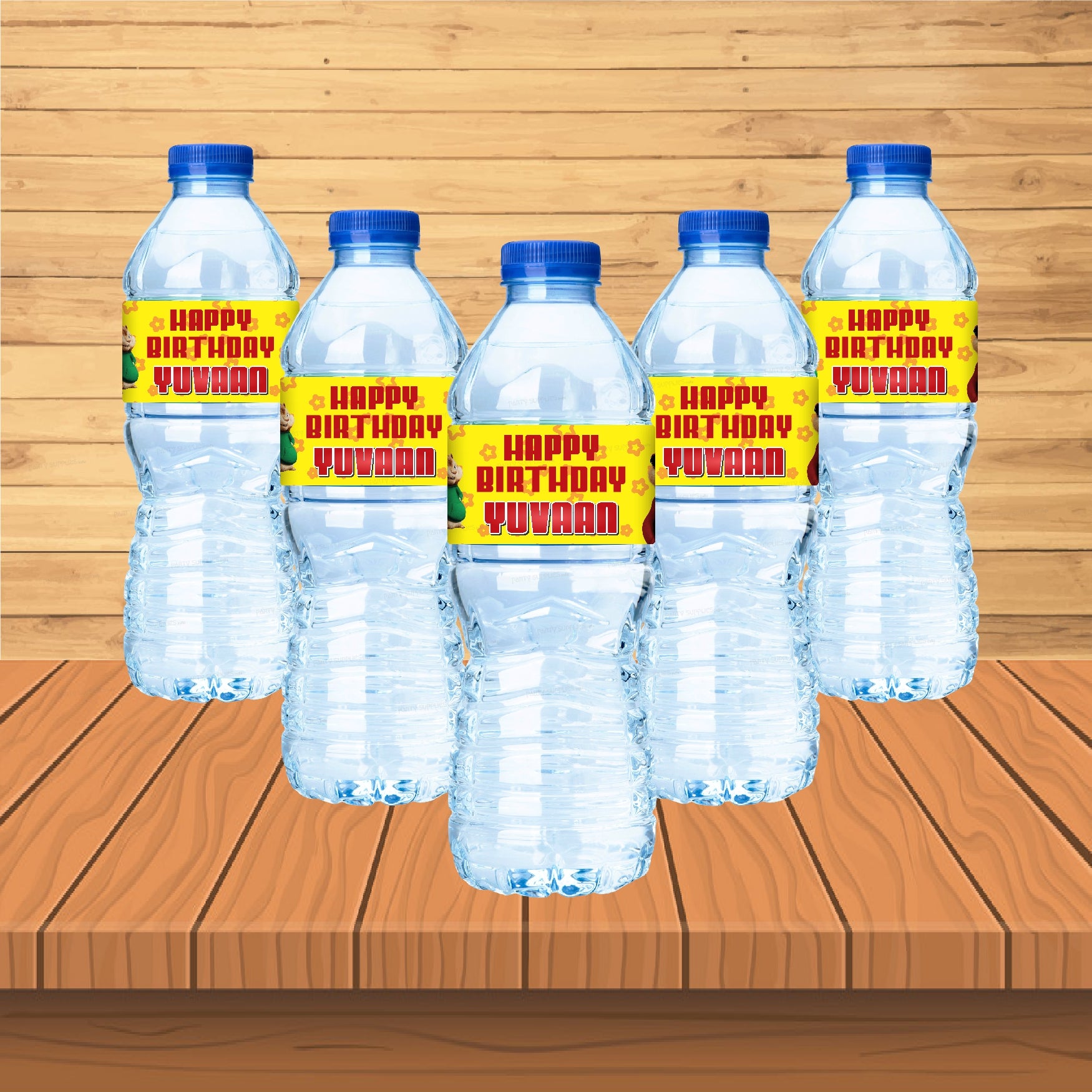 Alvin and Chipmunks Theme Water Bottle Sticker