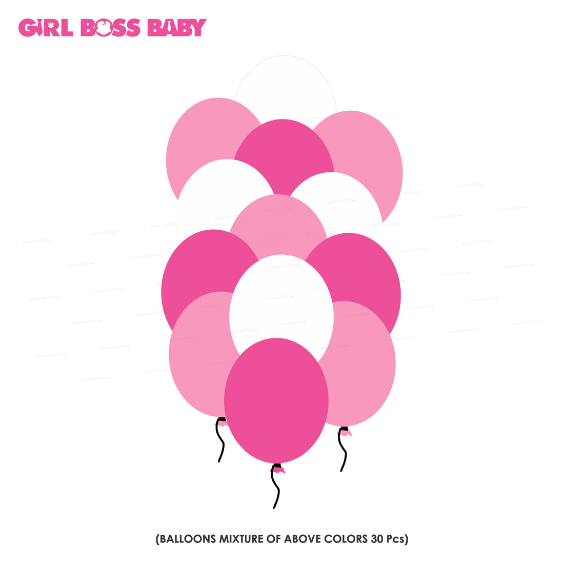 PSI Girl Boss Baby Theme Colour 30 Pcs. Balloons