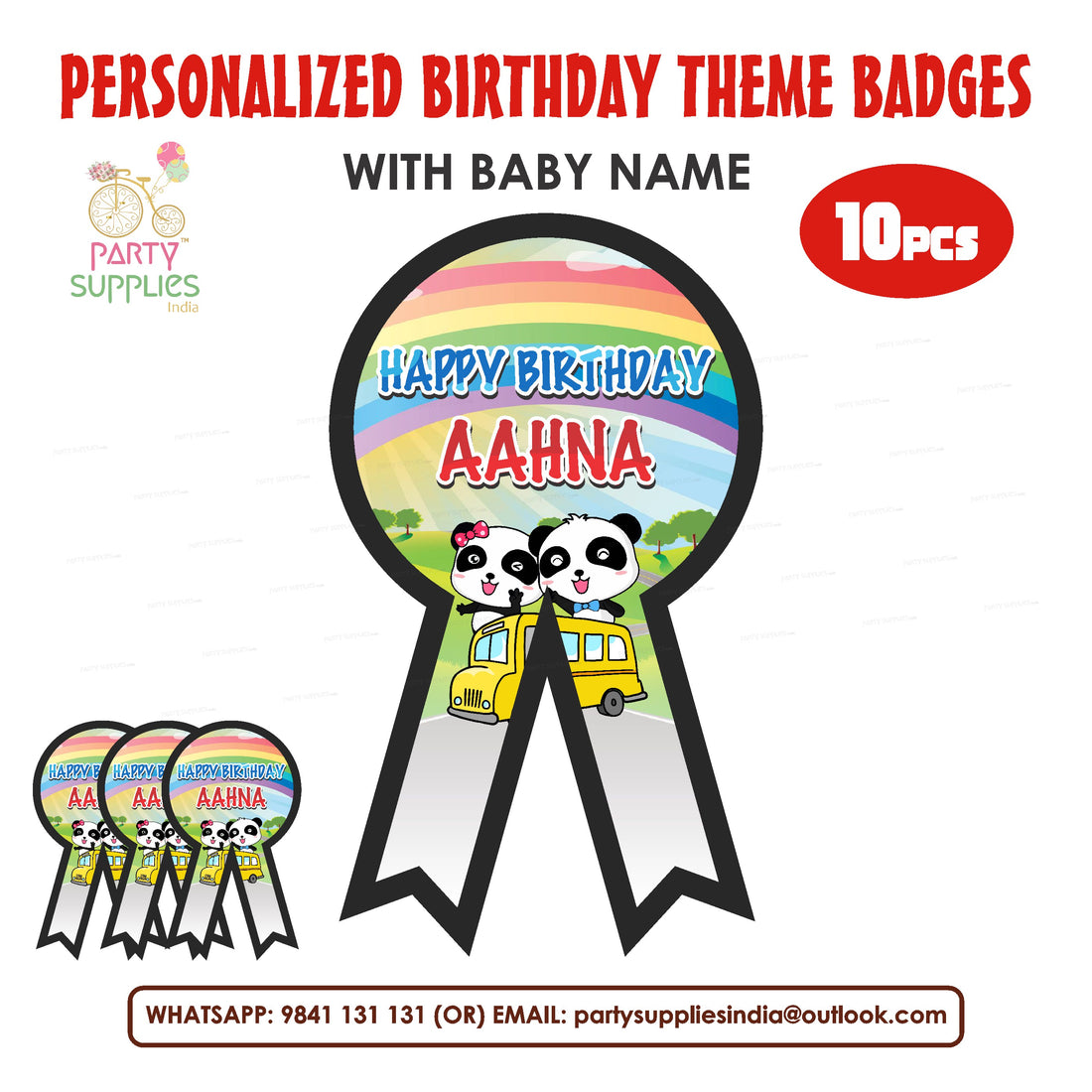Baby Bus Theme Badges