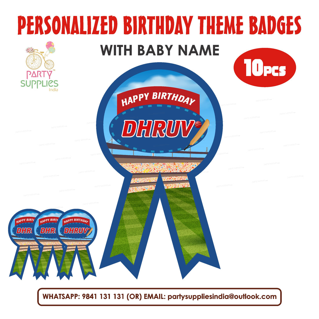 Cricket Theme Badges