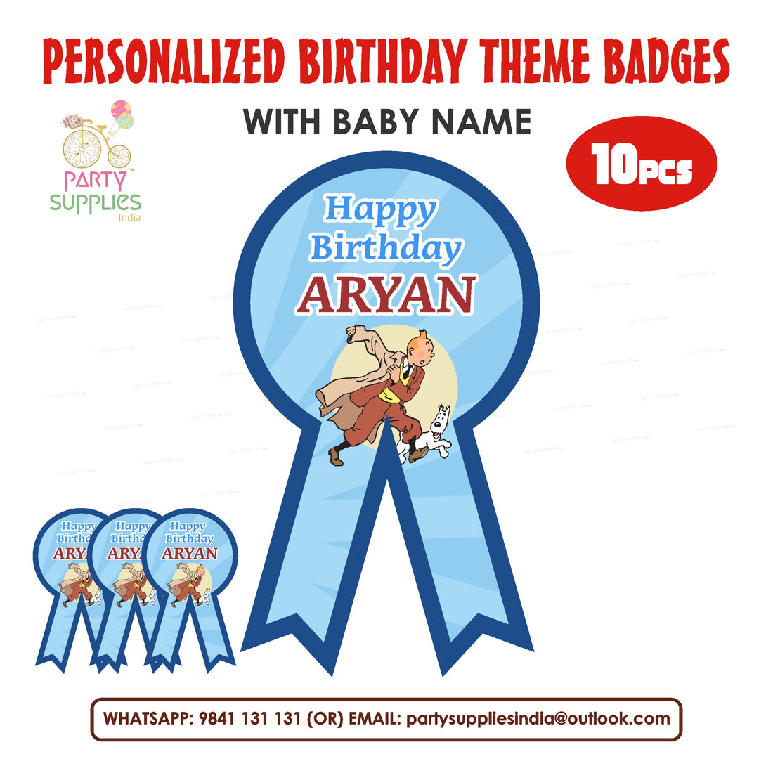 Tin Tin Theme Badges