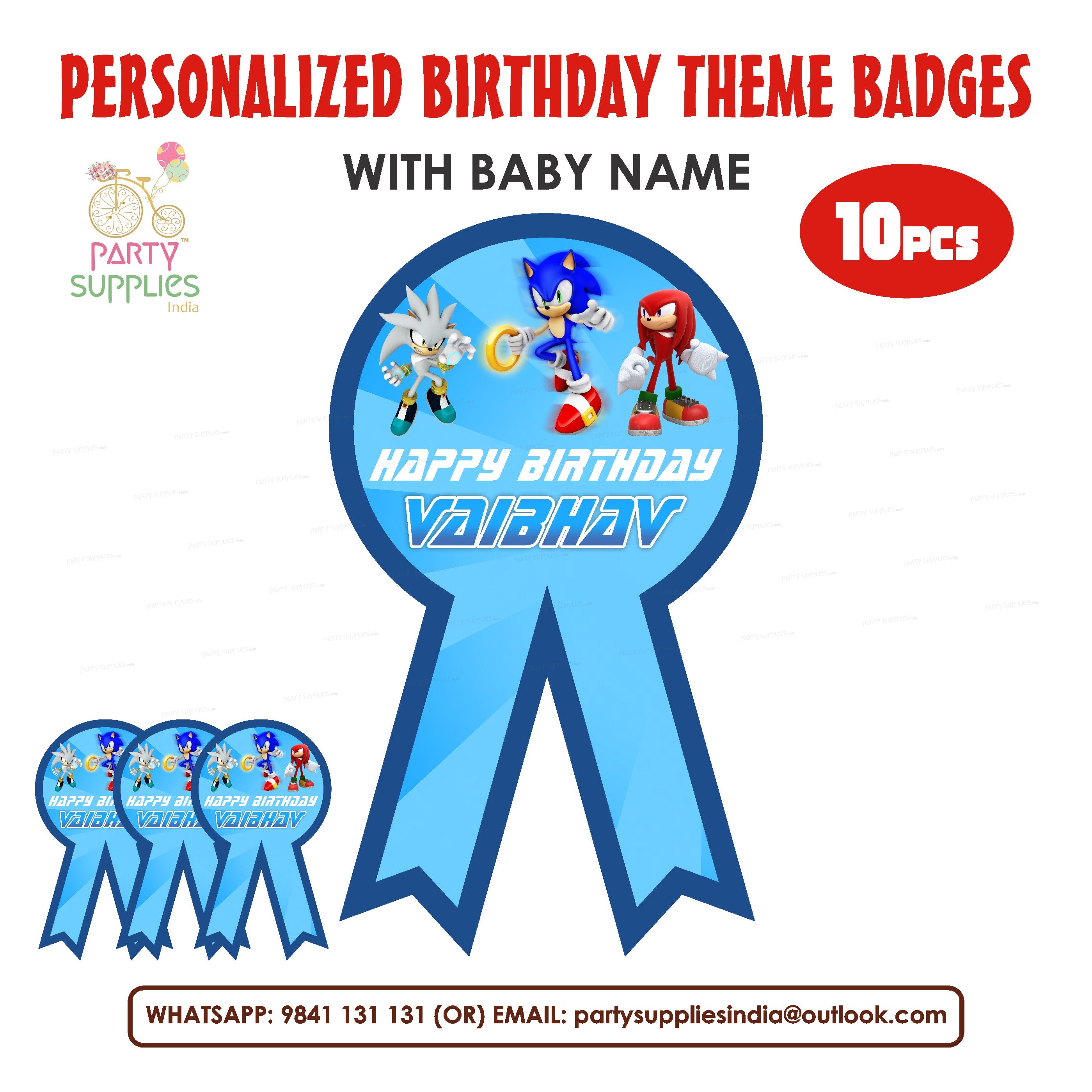 Sonic the Hedgehog Theme Badges