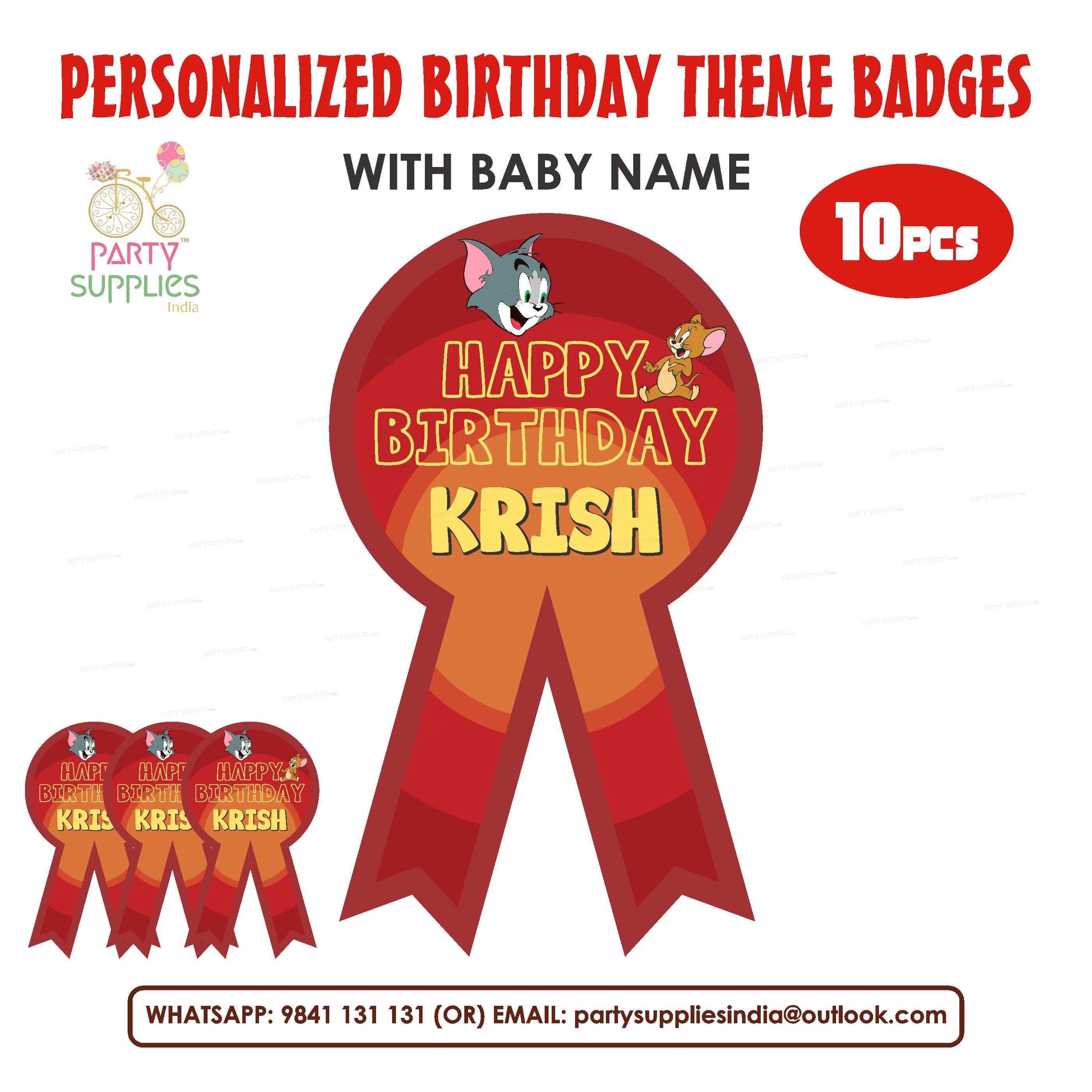 Tom and Jerry Theme Badges