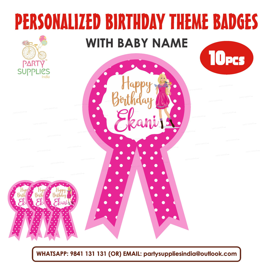 Barbie Theme Badges