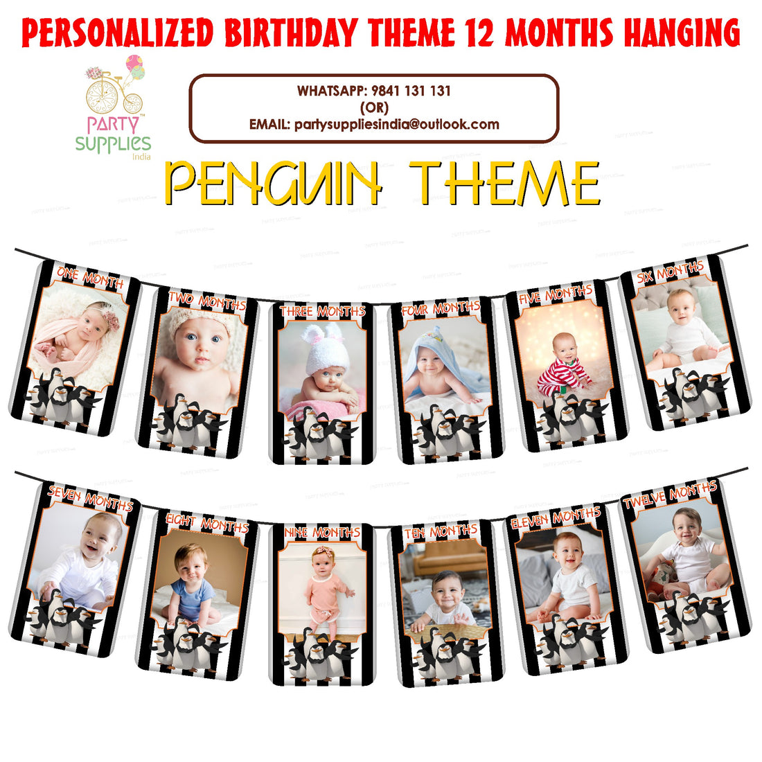 PSI Penguin Theme 12 Months Photo Banner