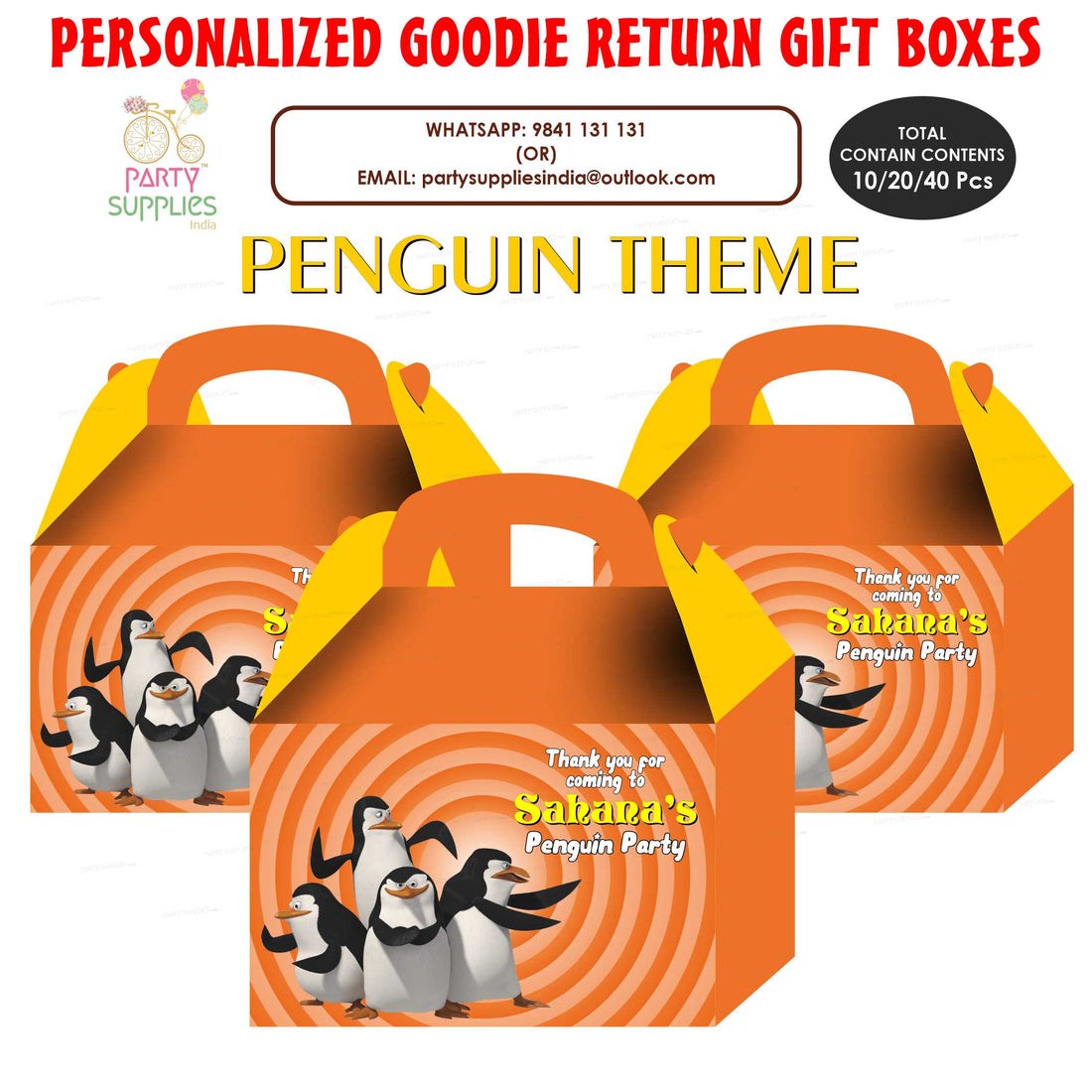 PSI Penguin Theme Goodie Return Gift Boxes