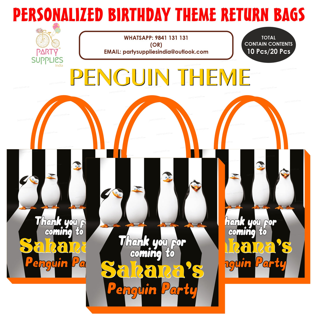 Penguin Theme Return Gift Bag